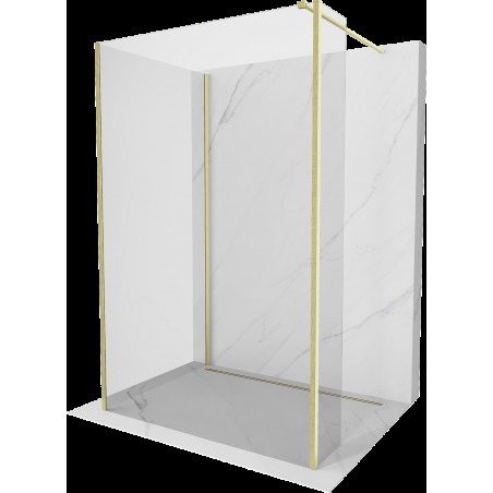 Mexen Kioto Walk-in zuhanyfal 100 x 90 x 30 cm, átlátszó, arany kefélt - 800-100-090-221-55-00-030