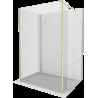 Mexen Kioto Walk-in zuhanyfal 130 x 80 x 40 cm, átlátszó, arany kefélt - 800-130-080-221-55-00-040