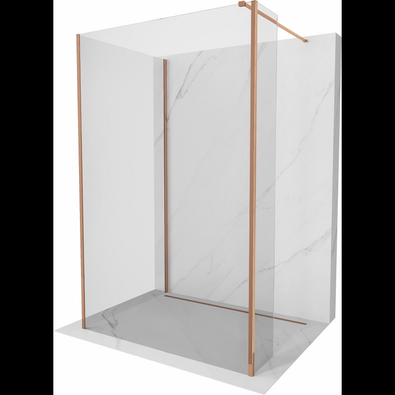 Mexen Kioto Walk-in zuhanyfal 120 x 80 x 30 cm, átlátszó, rózsaarany - 800-120-080-221-60-00-030