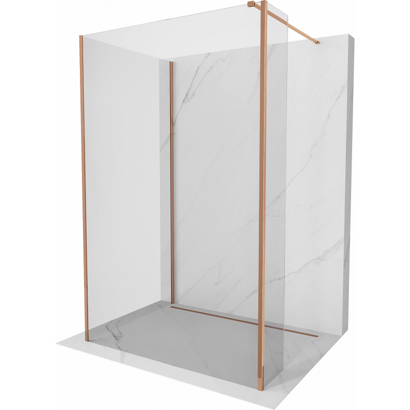 Mexen Kioto Walk-in zuhanyfal 140 x 85 x 30 cm, átlátszó, rózsaarany - 800-140-085-221-60-00-030