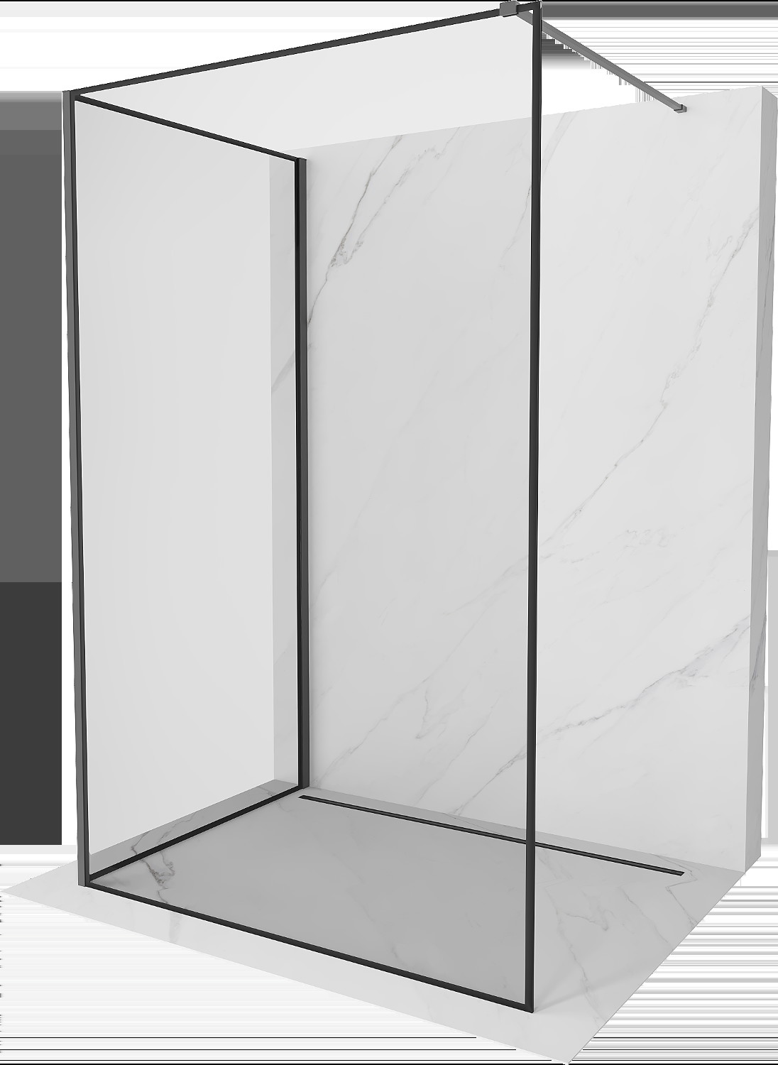 Mexen Kioto Walk-in zuhanyfal 100 x 90 cm, fekete minta, gun metal - 800-100-212-95-70-090