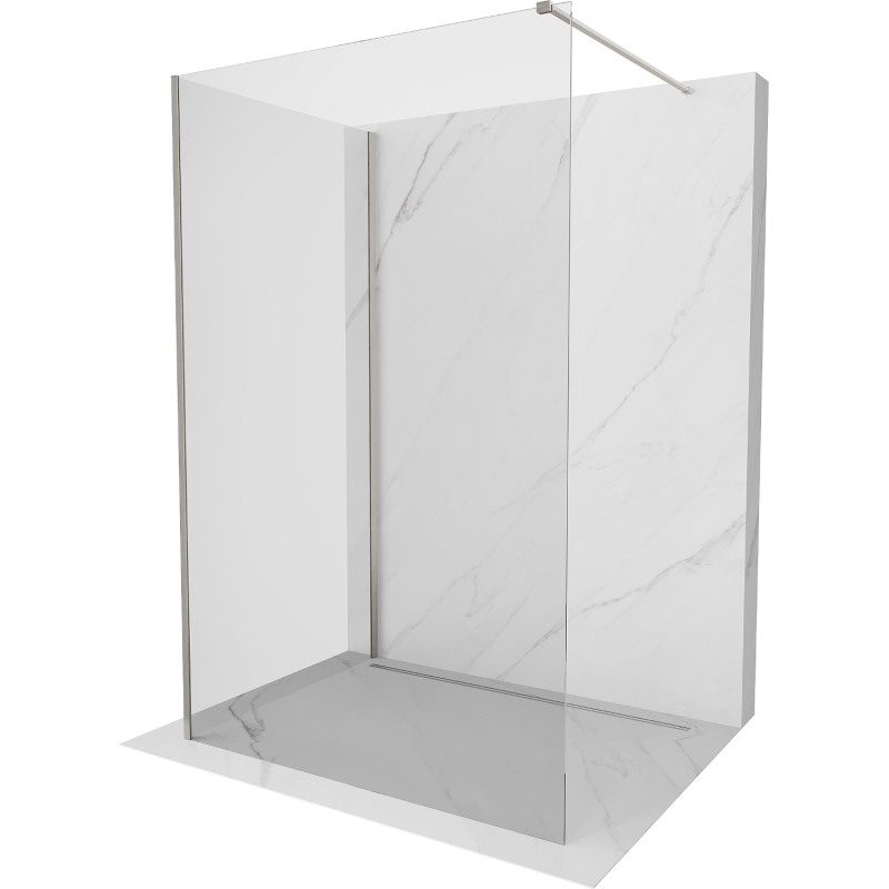 Mexen Kioto Walk-in zuhanyfal 130 x 80 cm, átlátszó, kefélt nikkel - 800-130-212-97-00-080