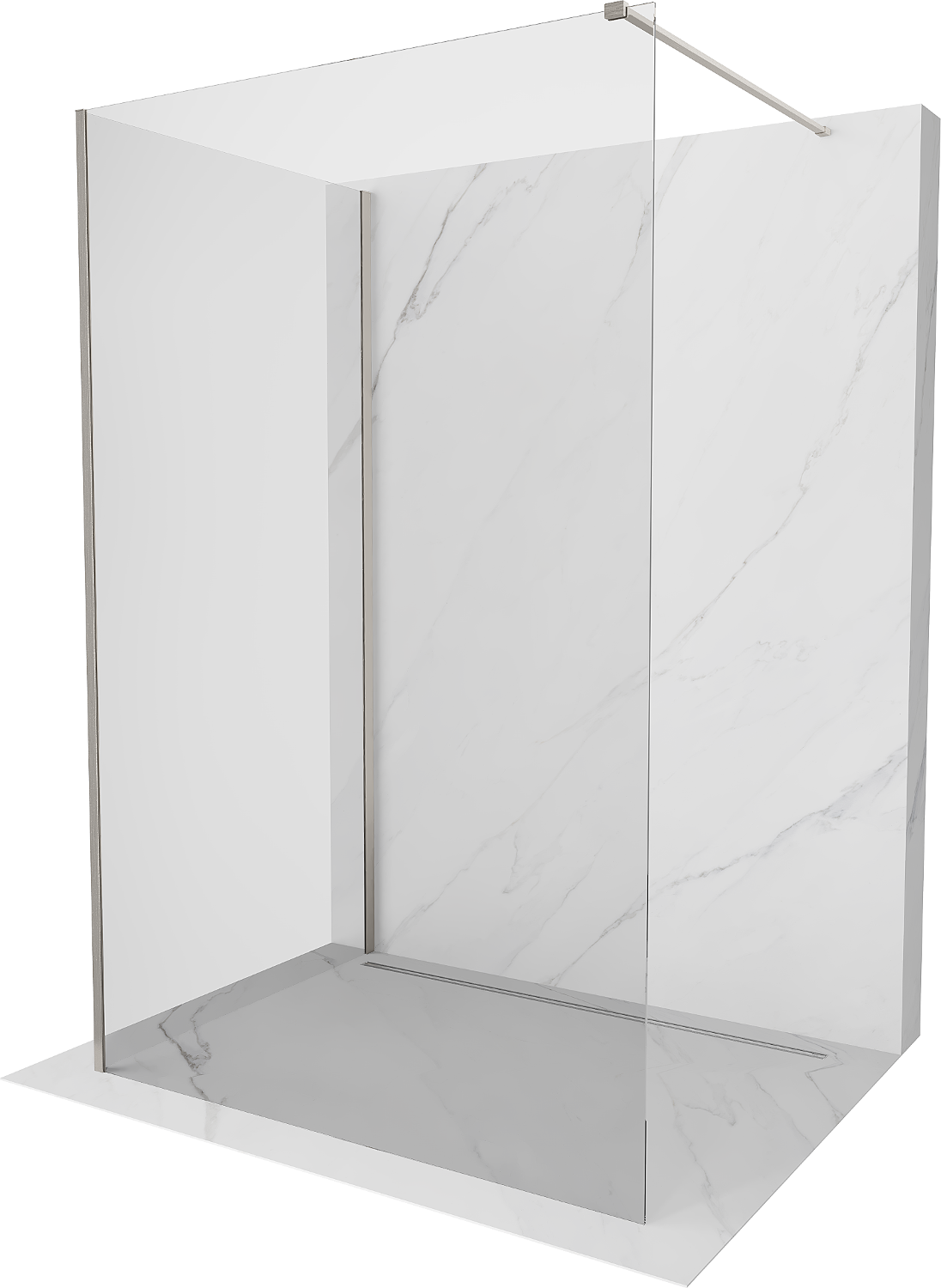 Mexen Kioto Walk-in zuhanyfal 135 x 90 cm, áttetsző, fényes nikkel - 800-135-212-97-00-090