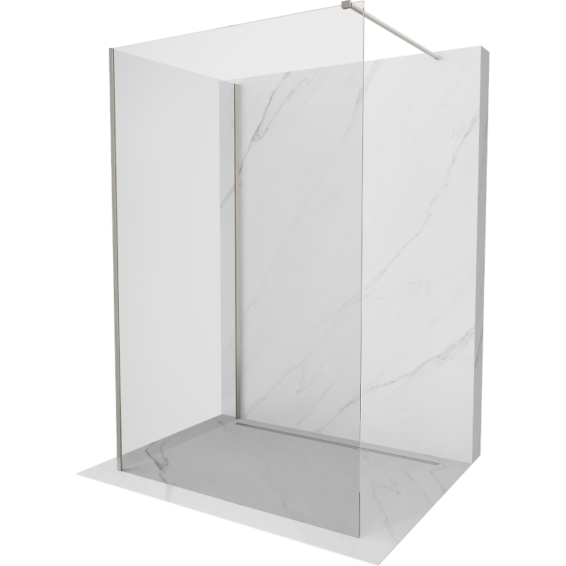 Mexen Kioto Walk-in zuhanyfal 105 x 90 cm, átlátszó, szemcsés nikkel - 800-105-212-97-00-090