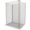 Mexen Kioto Walk-in zuhanyfal 130 x 120 x 40 cm, átlátszó, rózsaszín arany - 800-130-120-221-60-00-040