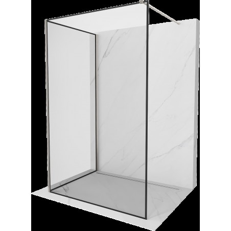 Mexen Kioto Walk-in zuhanyfal 90 x 70 cm, fekete minta, kefélt nikkel - 800-090-212-97-70