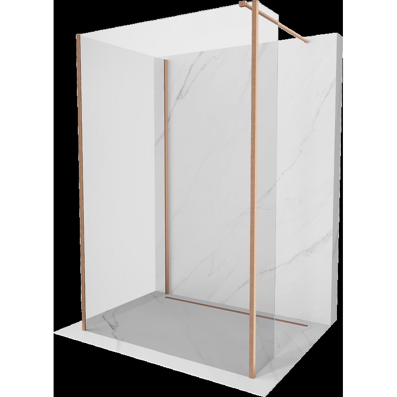 Mexen Kioto Walk-in zuhanyfal 125 x 70 x 30 cm, átlátszó, kefélt bronz - 800-125-070-221-65-00-030