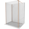 Mexen Kioto Walk-in zuhanyfal 115 x 110 x 30 cm, átlátszó, fosott réz - 800-115-110-221-65-00-030