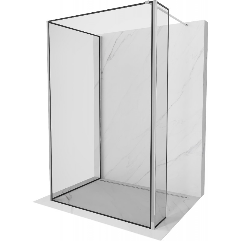 Mexen Kioto Walk-in zuhanyfal 90 x 90 x 30 cm, fekete minta, króm - 800-090-090-221-01-70-030