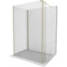 Mexen Kioto Walk-in zuhanyfal 135 x 80 x 40 cm, átlátszó, arany - 800-135-080-221-50-00-040