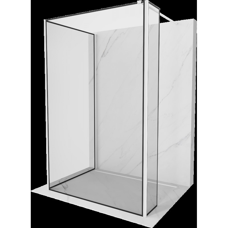 Mexen Kioto Walk-in zuhanyfal 110 x 70 x 30 cm, fekete minta, fehér - 800-110-070-221-20-70-030