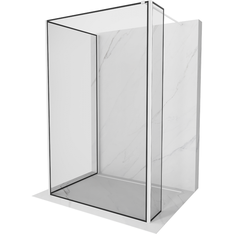 Mexen Kioto Walk-in zuhanyfal 120 x 80 x 40 cm, fekete minta, fehér - 800-120-080-221-20-70-040