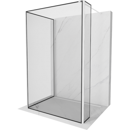 Mexen Kioto Walk-in zuhanyfal 120 x 80 x 40 cm, fekete minta, fehér - 800-120-080-221-20-70-040