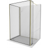 Mexen Kioto Walk-in zuhanyfal 120 x 90 x 30 cm, fekete minta, arany - 800-120-090-221-50-70-030