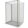 Mexen Kioto Walk-in zuhanyfal 120 x 110 x 30 cm, fekete mintás, arany