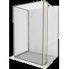 Mexen Kioto Walk-in zuhanyfal 130 x 90 x 30 cm, fekete minta, arany fényezés - 800-130-090-221-55-70-030