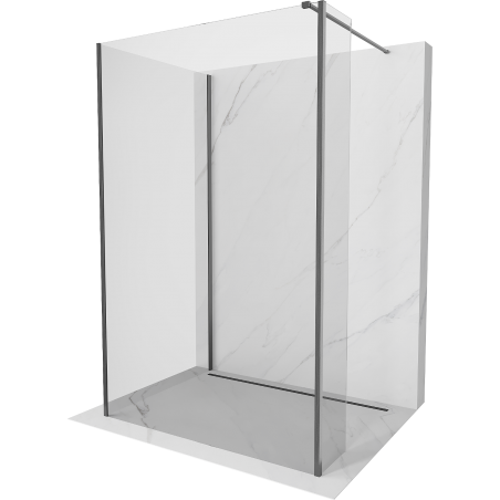 Mexen Kioto Walk-in zuhanyfal 125 x 90 x 30 cm, áttetsző, porfésűzött fegyver szürke - 800-125-090-221-66-00-030