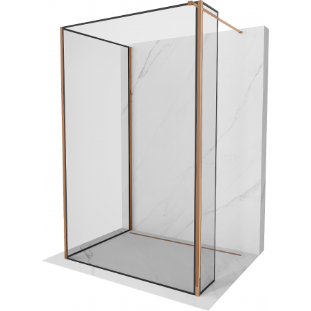 Mexen Kioto Walk-in zuhanyfal 110 x 70 x 30 cm, fekete minta, rózsaarany - 800-110-070-221-60-70-030