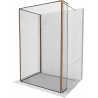 Mexen Kioto Walk-in zuhanyfal 140 x 80 x 30 cm, fekete minta, rózsaarany - 800-140-080-221-60-70-030