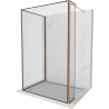 Mexen Kioto Walk-in zuhanyfal 100 x 100 x 30 cm, fekete mintás, rózsaarany - 800-100-100-221-60-70-030