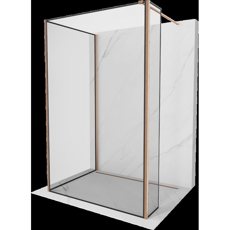 Mexen Kioto walk-in zuhanyfal 120 x 70 x 30 cm, fekete minta, matt bronz - 800-120-070-221-65-70-030