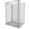 Mexen Kioto walk-in zuhanyfal 120 x 80 x 30 cm, fekete minta, csiszolt réz - 800-120-080-221-65-70-030