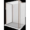 Mexen Kioto Walk-in zuhanyfal 90 x 80 x 30 cm, fekete minta, csiszolt réz - 800-090-080-221-65-70-030