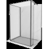 Mexen Kioto Walk-in zuhanyfal 90 x 70 x 30 cm, fekete mintával, gun gray kefélt - 800-090-070-221-66-70-030