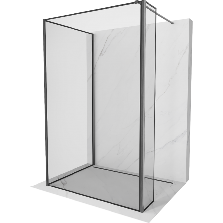 Mexen Kioto Walk-in zuhanyfal 120 x 100 x 30 cm, fekete minta, gun gray kefélt - 800-120-100-221-66-70-030