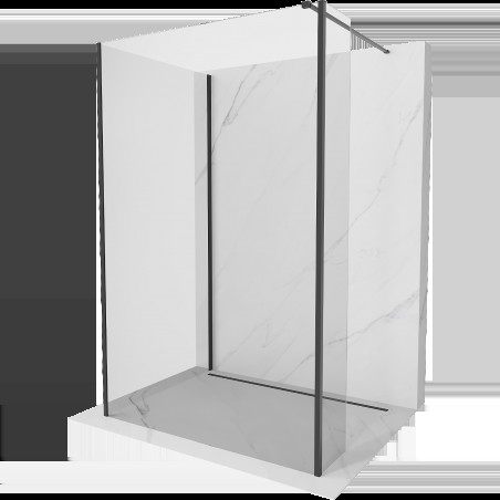 Mexen Kioto Walk-in zuhanyfal 135 x 80 x 30 cm, átlátszó, fekete - 800-135-080-221-70-00-030