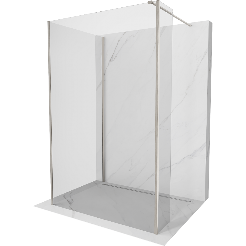 Mexen Kioto Walk-in zuhanyfal 120 x 70 x 30 cm, átlátszó, kefélt nikkel - 800-120-070-221-97-00-030