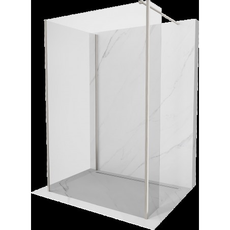 Mexen Kioto Walk-in zuhanyfal 125 x 70 x 30 cm, átlátszó, kefélt nikkel - 800-125-070-221-97-00-030