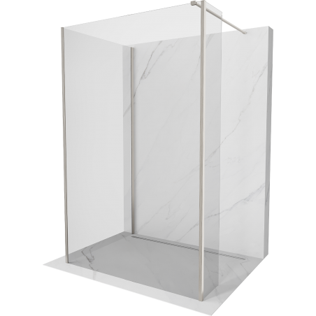 Mexen Kioto Walk-in zuhanyfal 140 x 80 x 30 cm, áttetsző, drótozott nikkel - 800-140-080-221-97-00-030