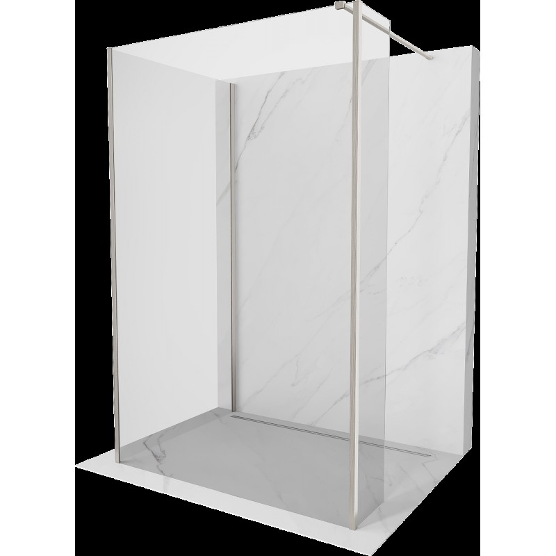 Mexen Kioto Walk-in zuhanyfal 130 x 90 x 30 cm, átlátszó, kefélt nikkel - 800-130-090-221-97-00-030