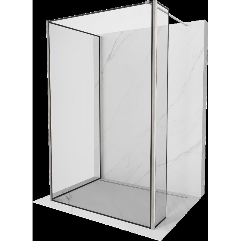 Mexen Kioto Walk-in zuhanyfal 110 x 70 x 30 cm, fekete minta, kefélt nikkel - 800-110-070-221-97-70-030