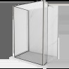 Mexen Kioto Walk-in zuhanyfal 130 x 90 x 40 cm, fekete minta, kefélt nikkel - 800-130-090-221-97-70-040