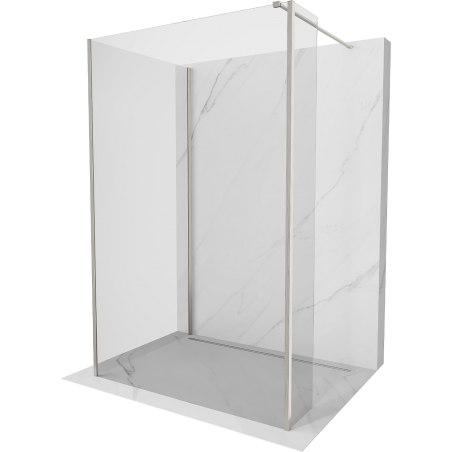 Mexen Kioto Walk-in zuhanyfal 115 x 90 x 40 cm, átlátszó, kefélt nikkel - 800-115-090-221-97-00-040