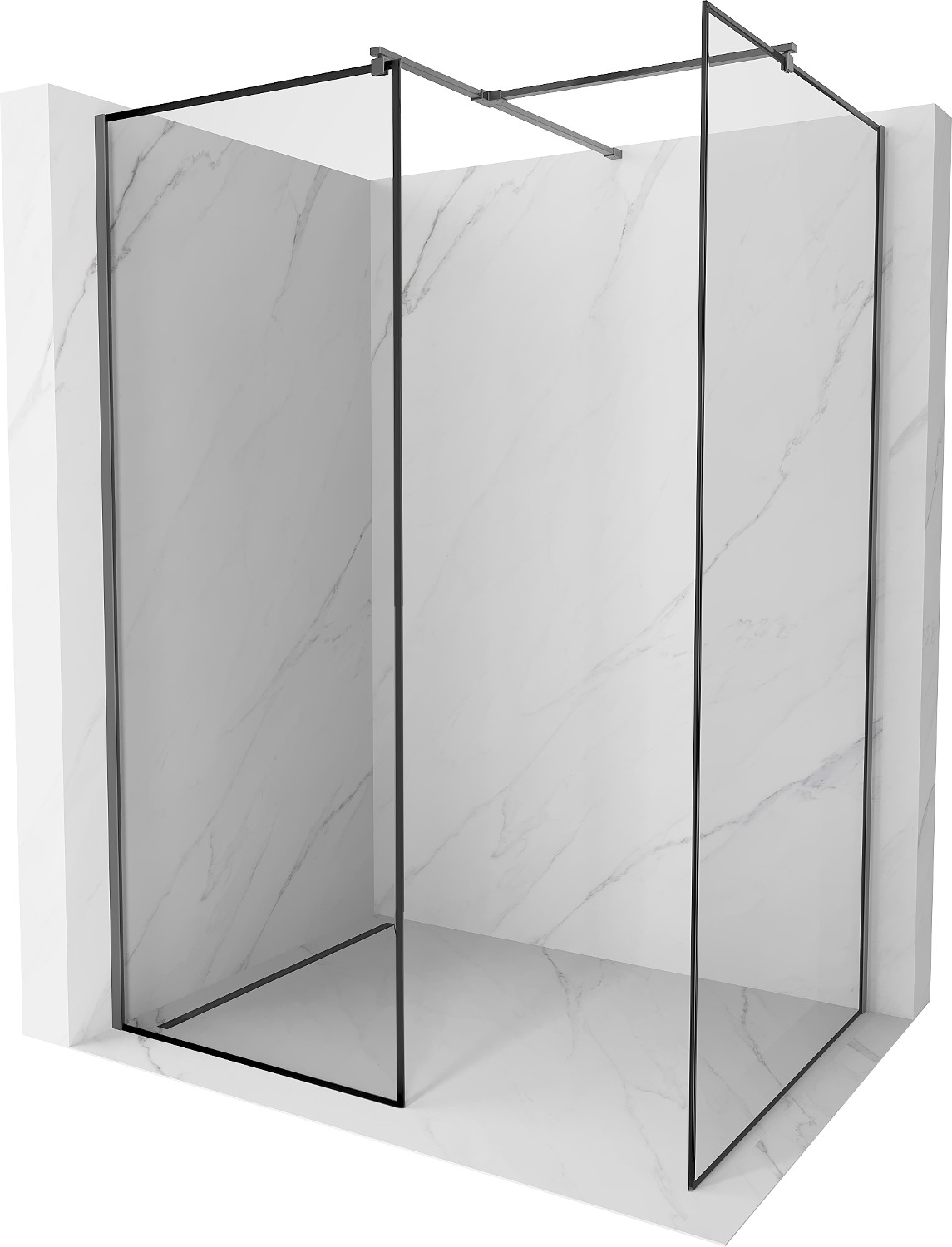 Mexen Kioto Walk-in zuhanyfal 120 x 80 cm, fekete minta, gunmetal - 800-120-202-95-70-080