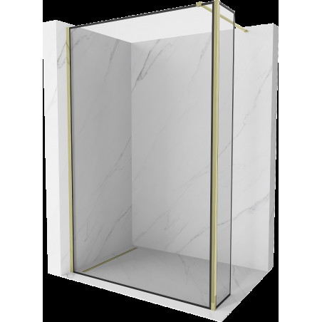 Mexen Kioto Walk-in zuhanyfal 160 x 30 cm, fekete minta, arany - 800-160-212-50-70-030