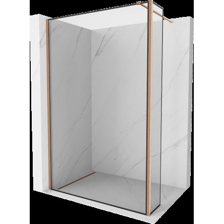 Mexen Kioto Walk-in zuhanyfal 130 x 30 cm, fekete minta, kefeelt mért - 800-130-212-65-70-030