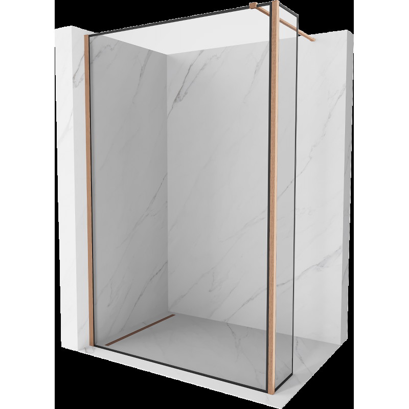 Mexen Kioto Walk-in zuhanyfal 120 x 40 cm, fekete minta, kefélt bronz - 800-120-212-65-70-040