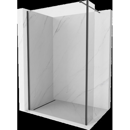 Mexen Kioto Walk-in zuhanyfal 130 x 30 cm, átlátszó, fekete - 800-130-212-70-00-030