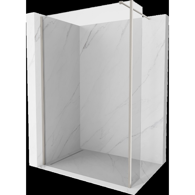 Mexen Kioto Walk-in zuhanyfal 155 x 30 cm, átlátszó, fényszórós nikkel - 800-155-212-97-00-030