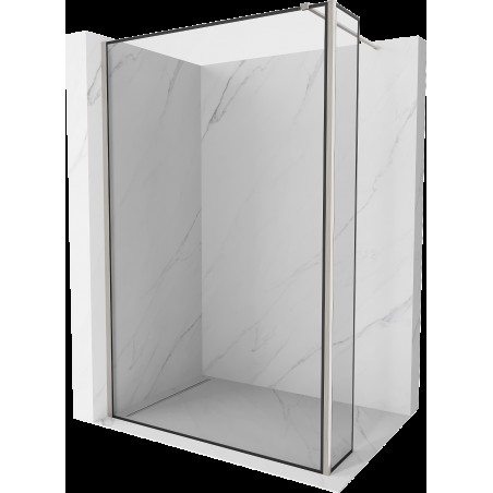 Mexen Kioto Walk-in zuhanyfal 130 x 30 cm, fekete minta, kefélt nikkel - 800-130-212-97-70-030