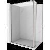 Mexen Kioto Walk-in zuhanyfal 130 x 30 cm, fekete minta, kefélt nikkel - 800-130-212-97-70-030