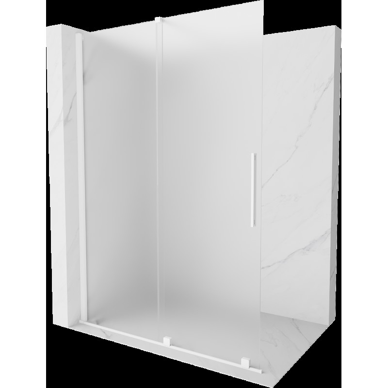 Mexen Velar húzódó Walk-in zuhanyfal 140 x 200 cm, matt 8 mm, fehér - 871-140-000-33-20