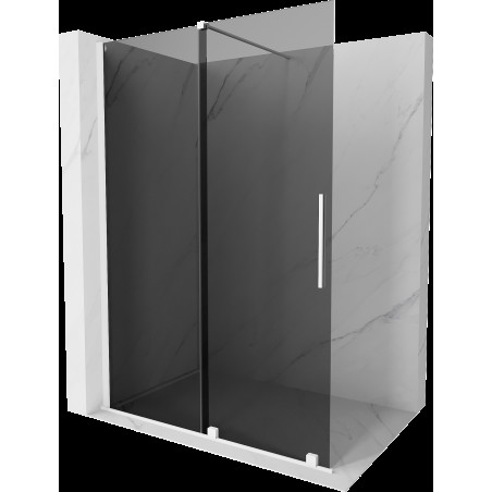 Mexen Velar toló zuhanyfal Walk-in 140 x 200 cm, grafit 8 mm, fehér - 871-140-000-43-20