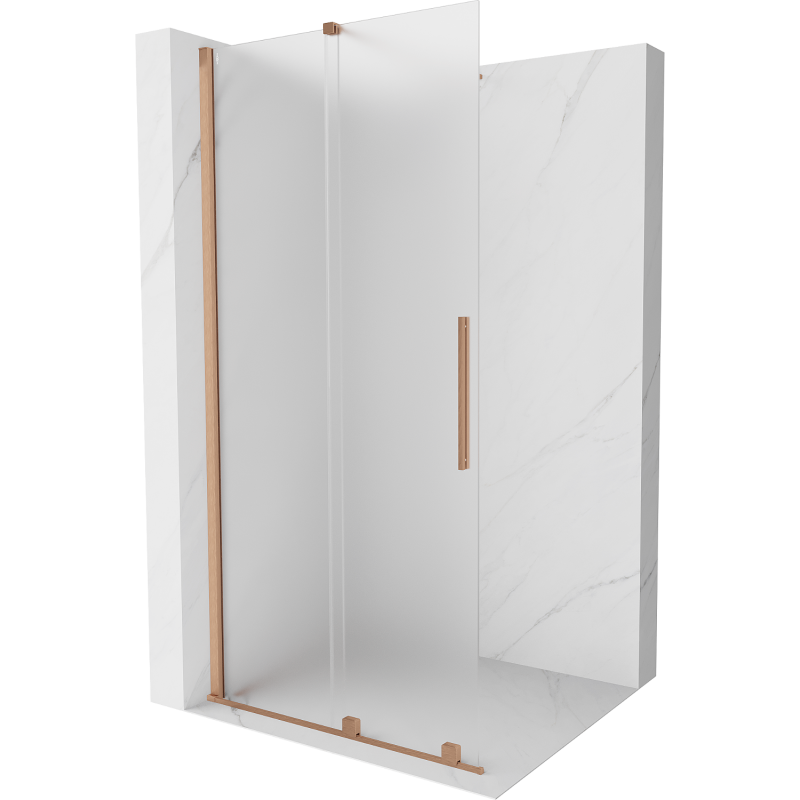 Mexen Velar Walk-in zuhanyfal 70 x 200 cm, matt üveg 8 mm, csiszolt réz - 871-070-000-33-65