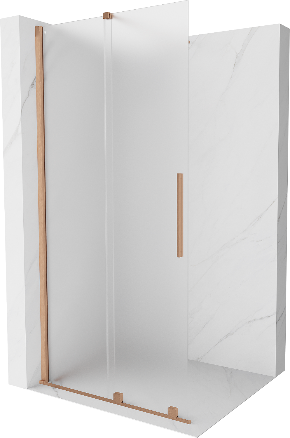 Mexen Velar Walk-in zuhanyfal 70 x 200 cm, matt üveg 8 mm, csiszolt réz - 871-070-000-33-65