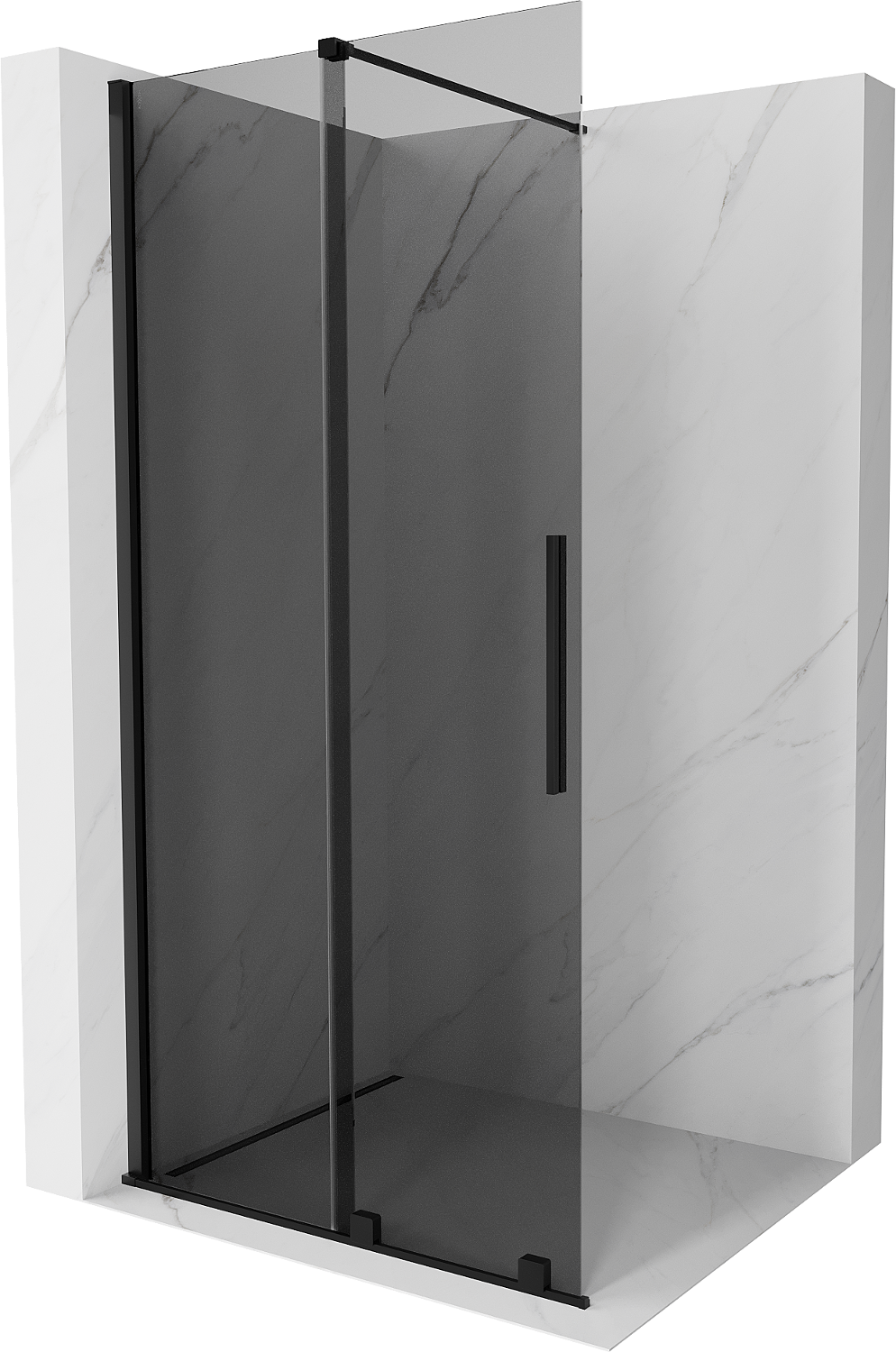 Mexen Velar Walk-in zuhanyfal 90 x 200 cm, grafit 8 mm, fekete - 871-090-000-43-70